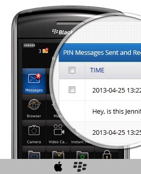 registro de mensajes de BlackBerry PIN